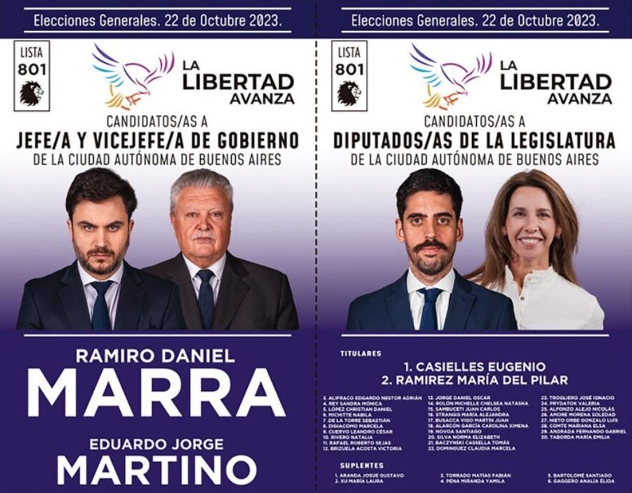 Boleta LLA Ramiro Marra, y legisladores porteños