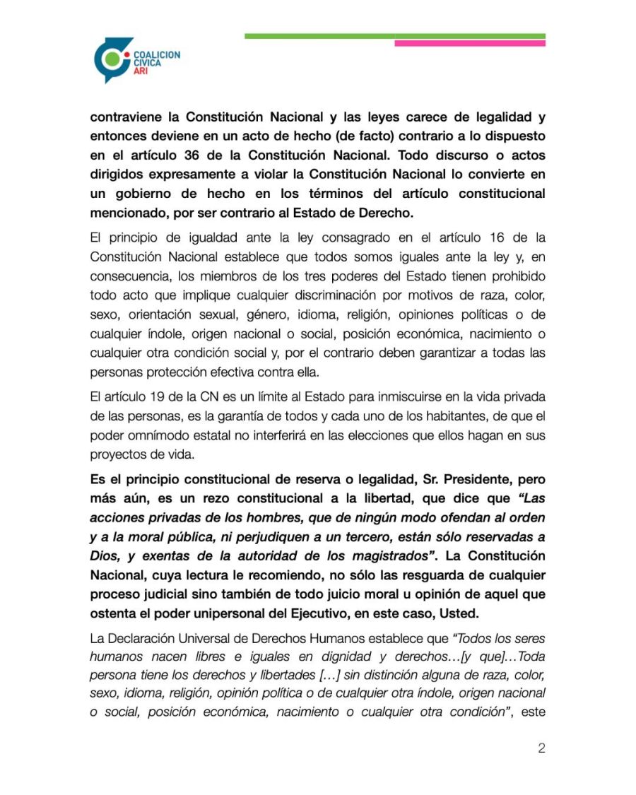 Carta de Elisa Carrió a Javier Milei por su discurso en Davos