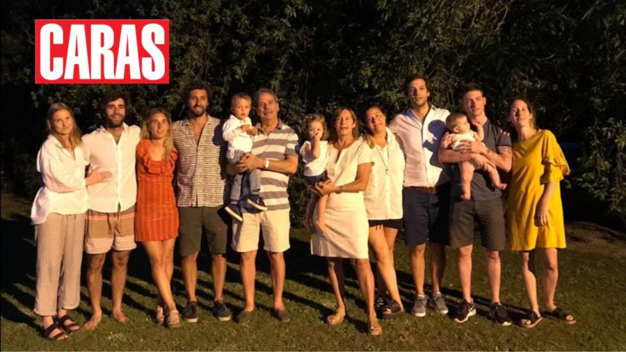 Santiago Caputo junto a toda la familia de su exesposa, Ángela Garbers 