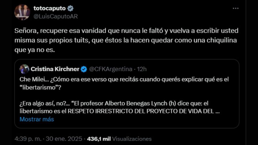 Tweet caputo a CFK