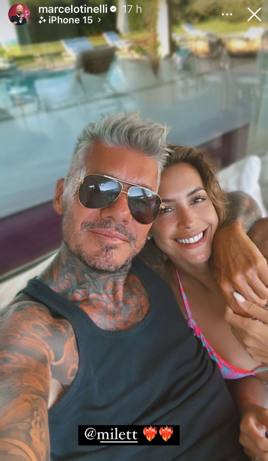 Marcelo Tinelli y Milett Figueroa