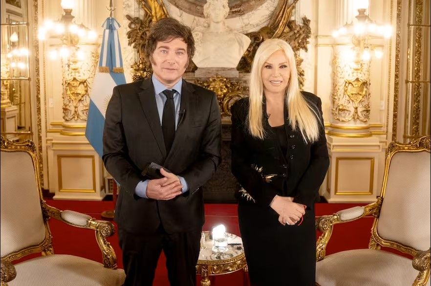 Susana Giménez y Javier Milei en Casa Rosada