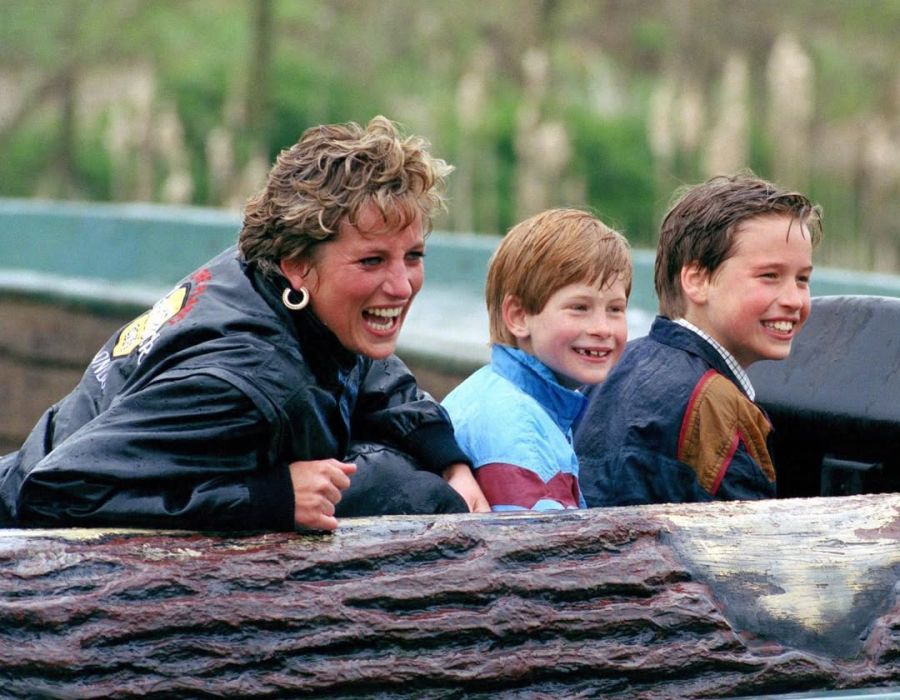 Lady Di, y los príncipes William y Harry