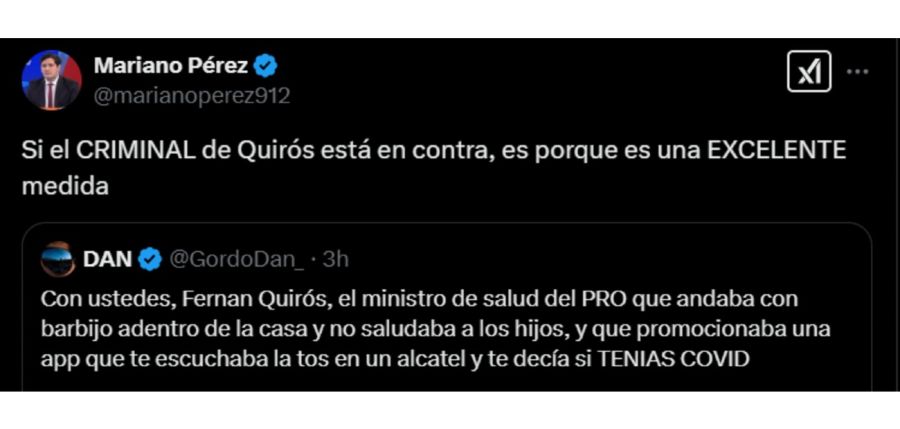 Trolls libertarios criticaron al ministro de Salud porteño, Fernán Quirós 20250205