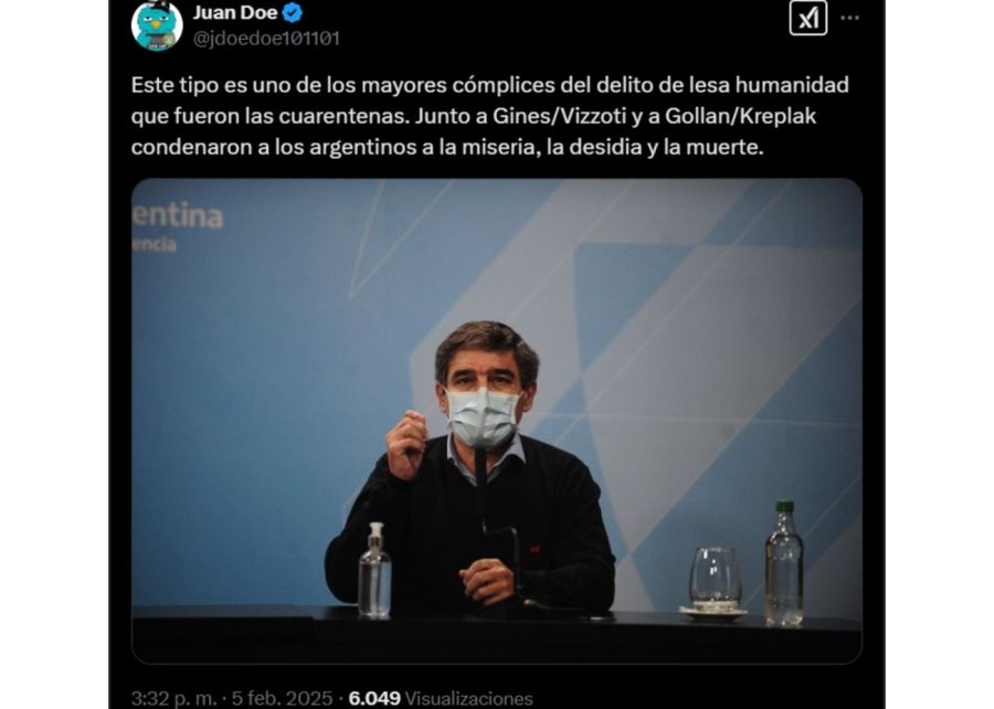 Trolls libertarios criticaron al ministro de Salud porteño, Fernán Quirós 20250205