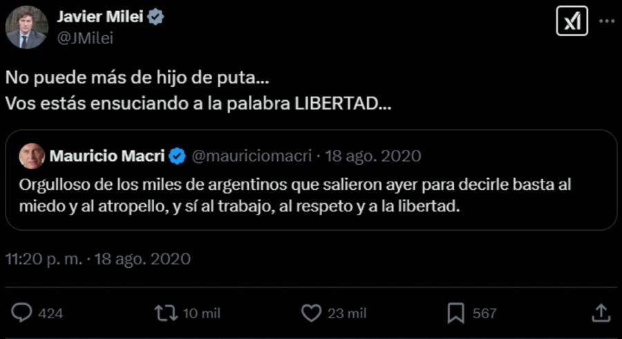 Javier Milei y Mauricio Macri 20250206