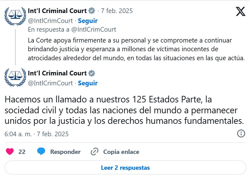 Comunicado de la Corte Penal Internacional