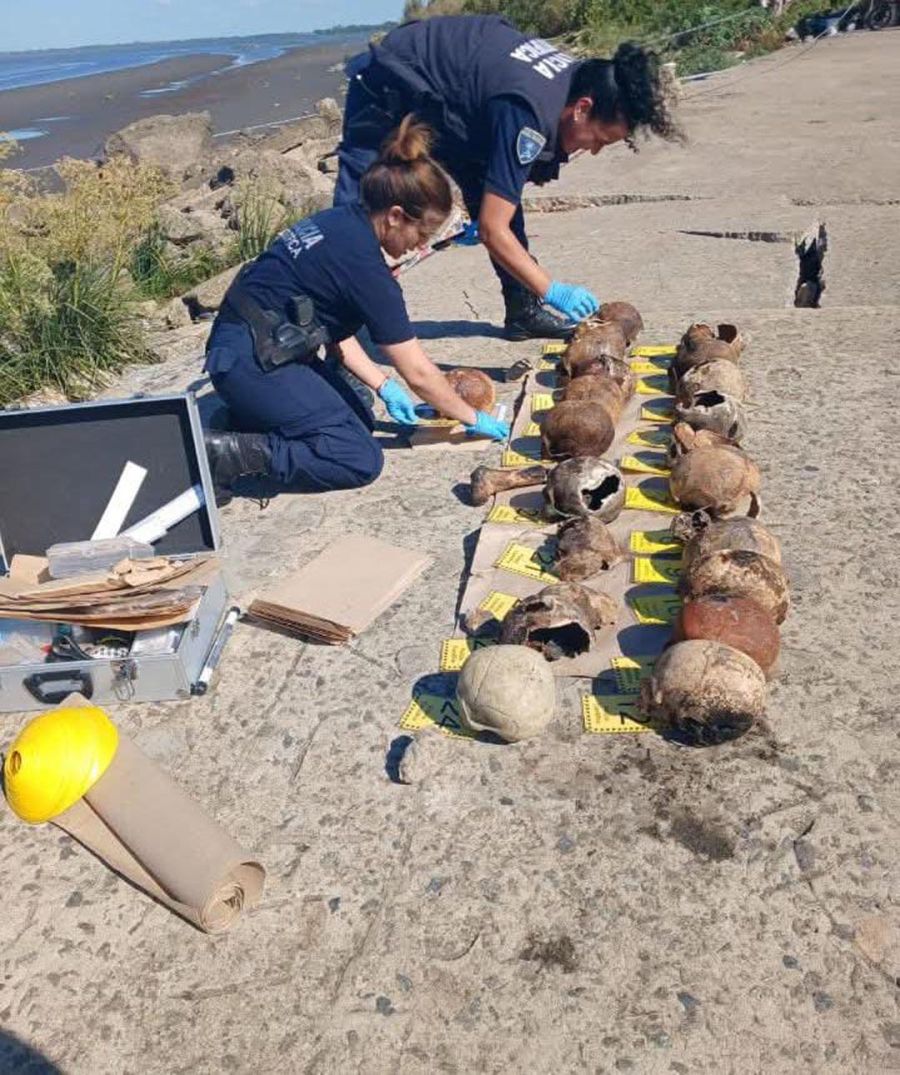 Cráneos humanos en Quilmes