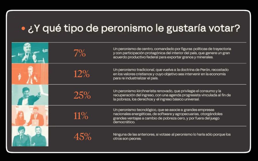 Encuesta realizada sobre votantes peronistas.