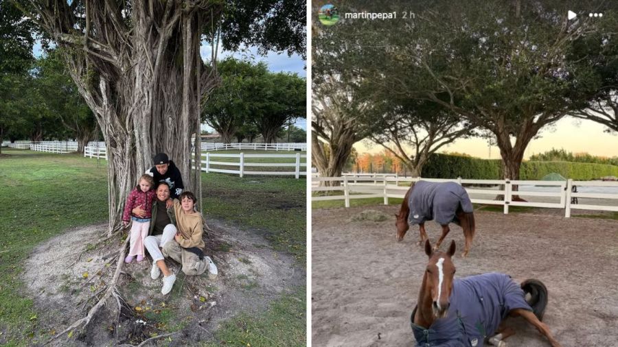 Pampita y Martín Pepa juntos en un día de campo con los hijos de la modelo