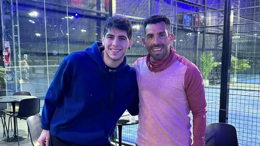 Dylan, el instructor de pádel de Nicole Neumann junto a Carlos Tevez