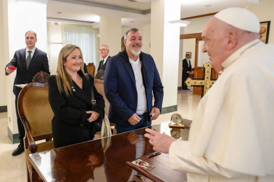 El Papa Francisco con el secretariado general de ATE