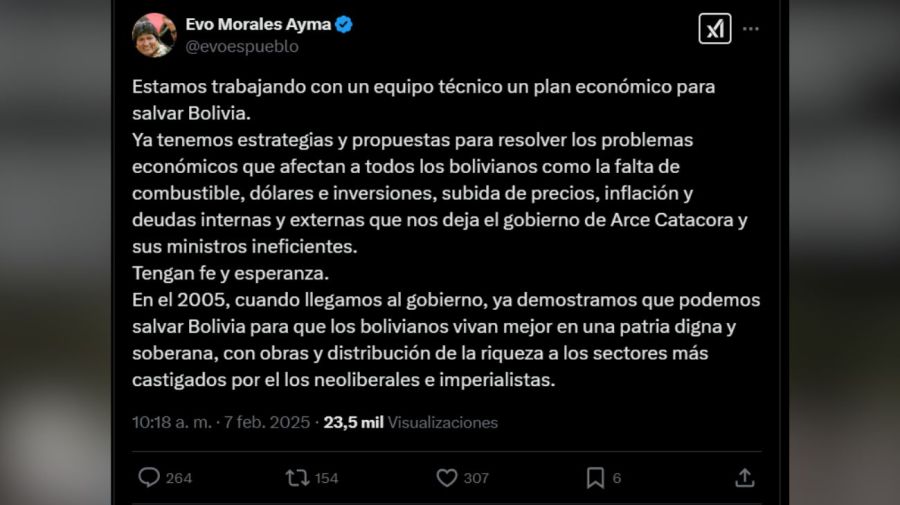 Tweet evo morales candidatura