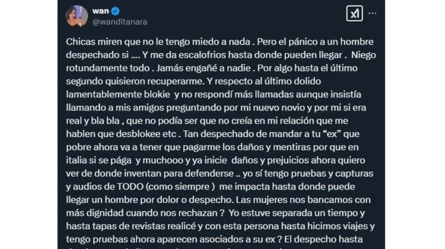 El descargo de Wanda Nara contra Keita Baldé y Simona Guatieri