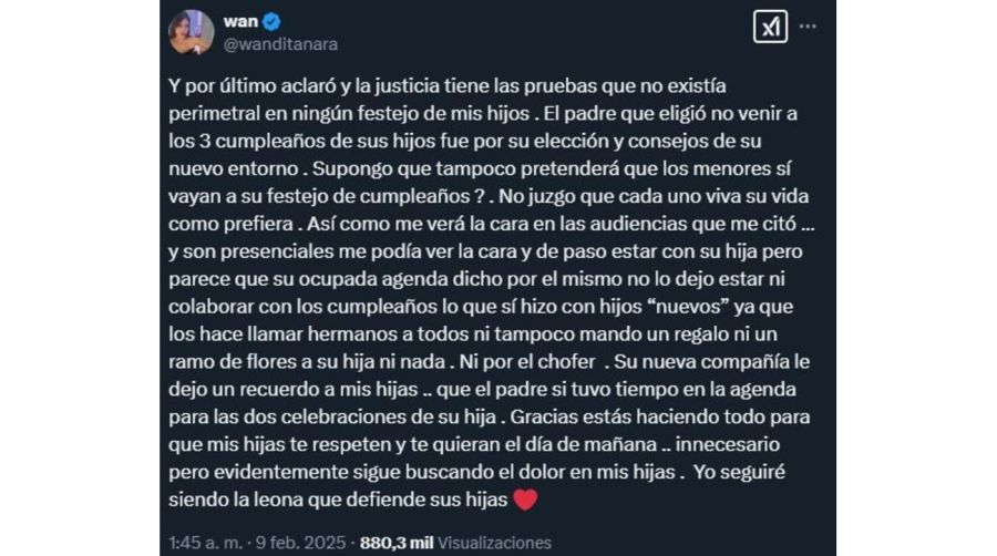 El descargo de Wanda Nara contra Mauro Icardi y China Suarez