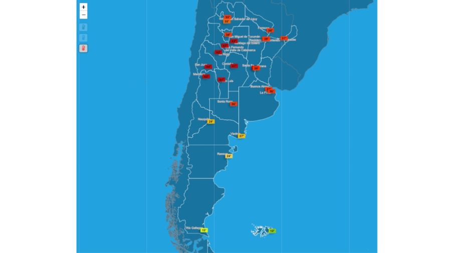 Temperaturas lunes 10 de febrero