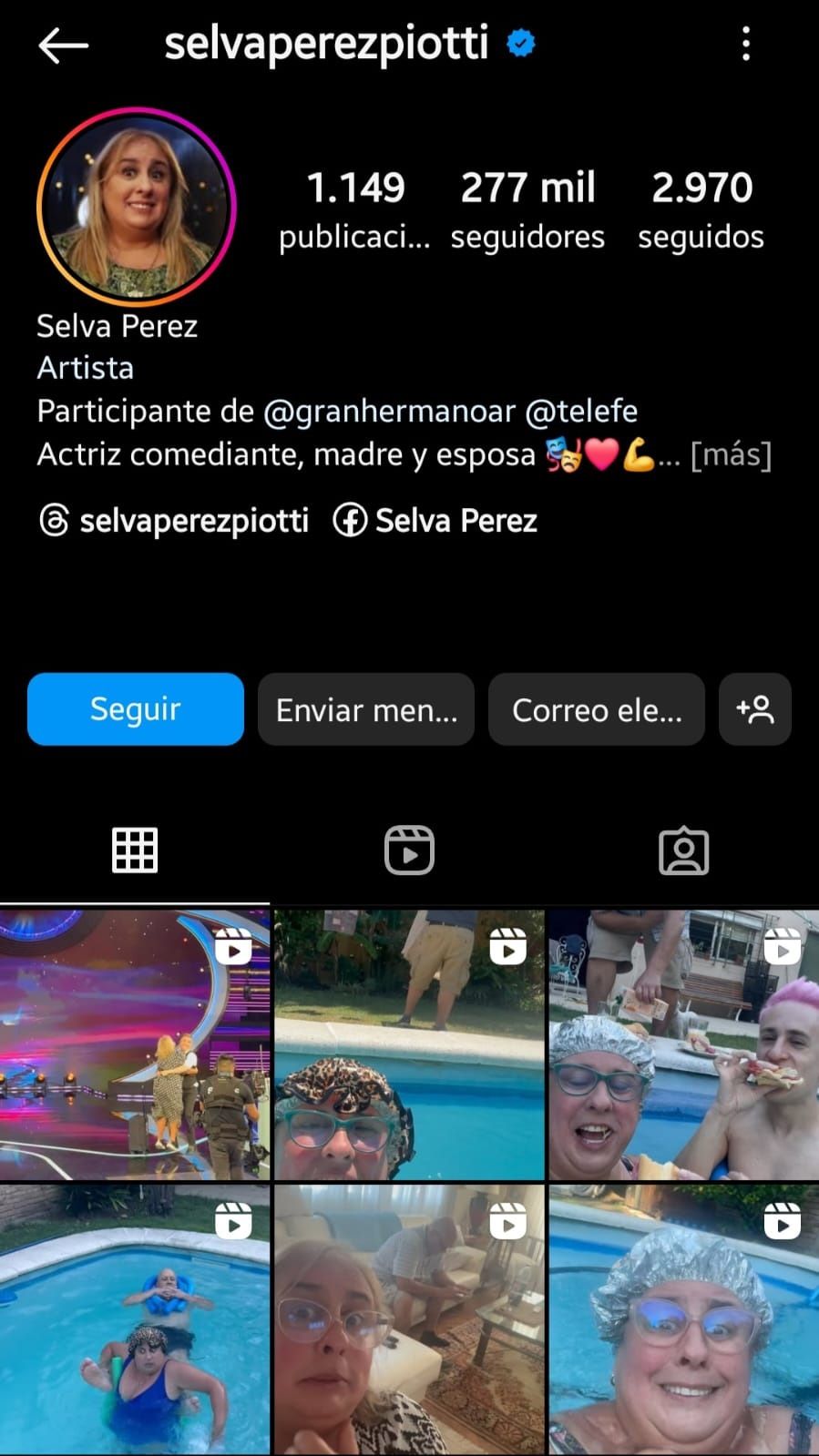 Instagram de Selva Pérez de Gran Hermano