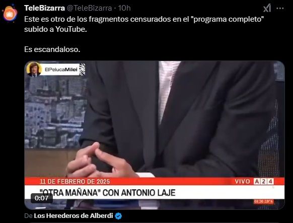 Censura Antonio Laje en A24 2