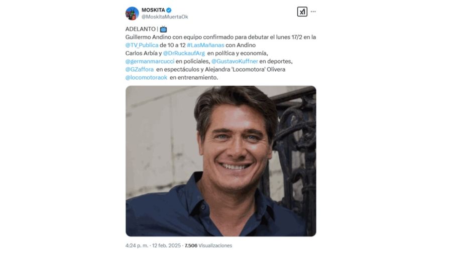El equipo de Guillermo Andino para la TVP