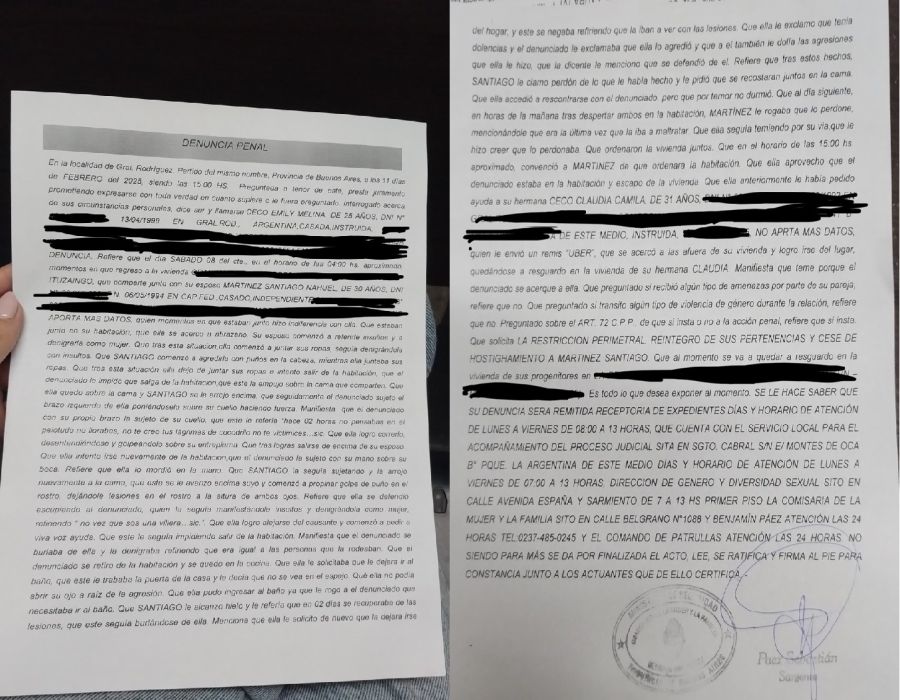 La denuncia de Emily Ceco a Santiago Martínez