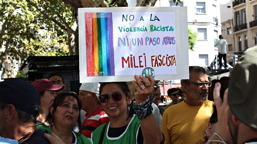 La marcha anti fascista