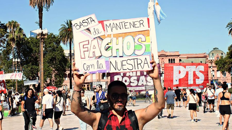 La marcha anti fascista