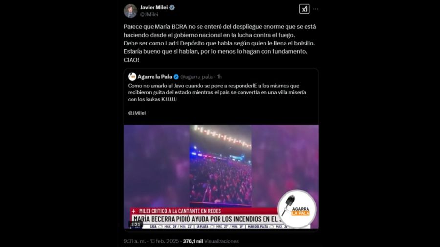 Tweet de Javier Milei