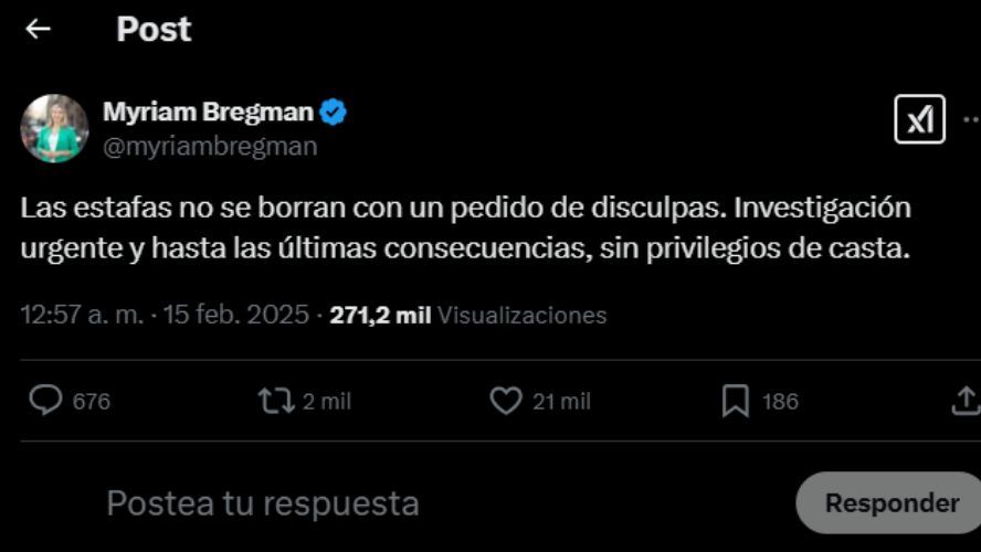 Los tuits de políticos por el escándalo $LIBRA