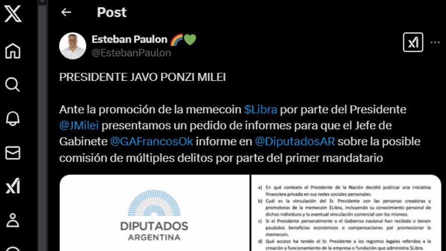 Los tuits de políticos por el escándalo $LIBRA