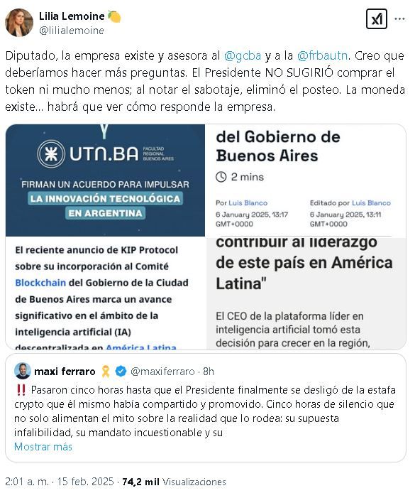 Tuits tema Libra$ en defensa de Milei