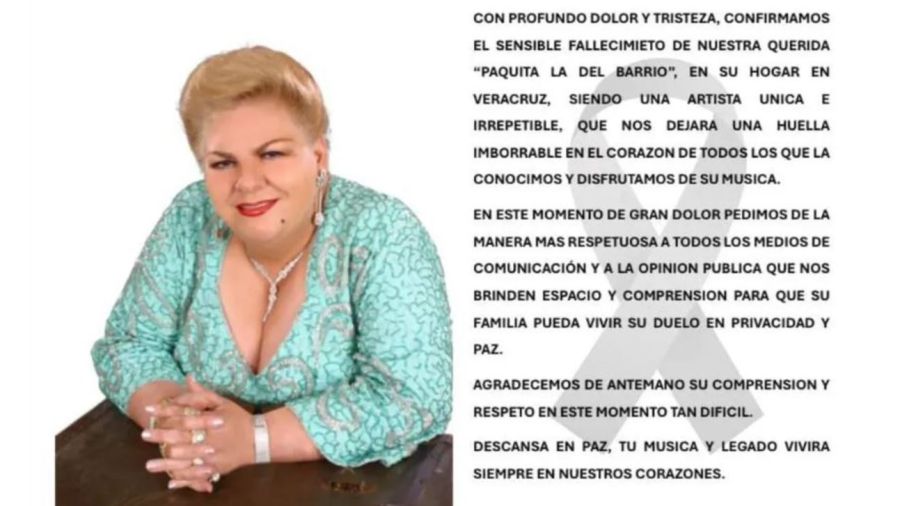 Muerte de Paquita la del Barrio