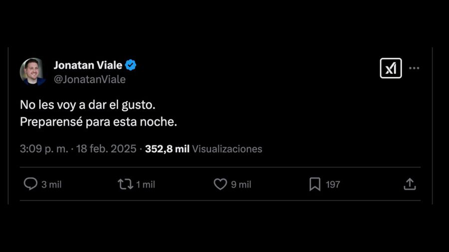 Mensaje de Jonatan Viale