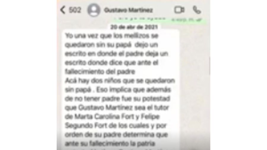 Salieron a la luz los chats de Gustavo Martínez reclamando a la familia Fort