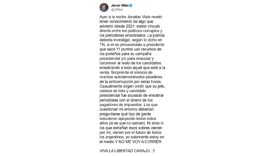 20250219 Javier Milei defendió a su entorno y atacó a Horacio Rodríguez Larreta