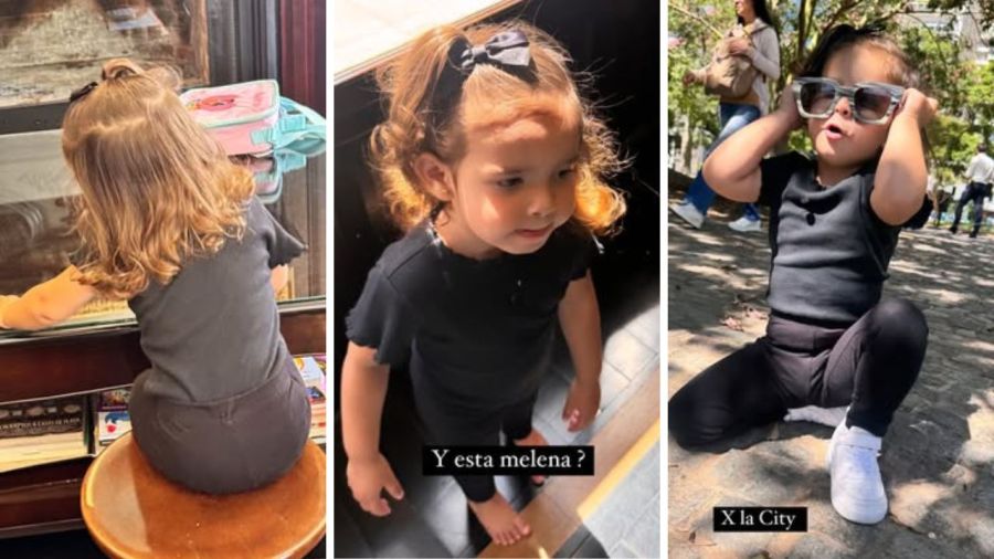 El adorable look total black de Sarah Burlando