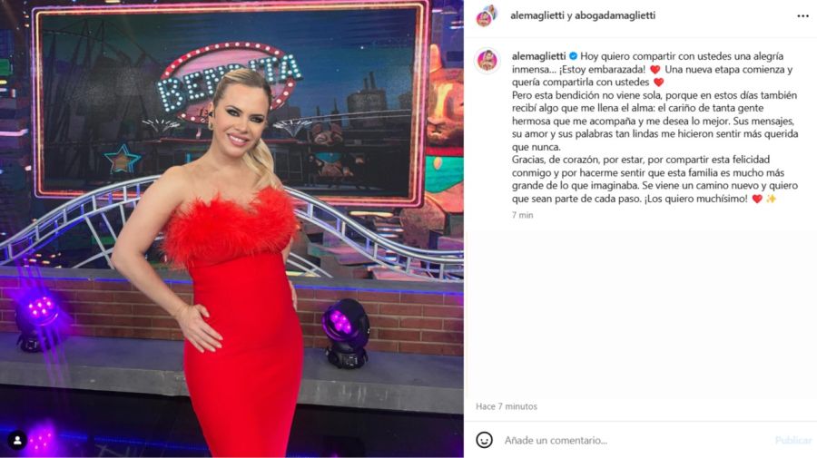 El posteo de Alejandra Maglietti tras anunciar su embarazo