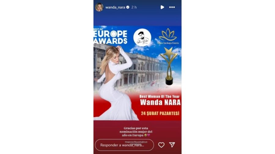 Wanda Nara nominada a Mujer del Año en Turquía