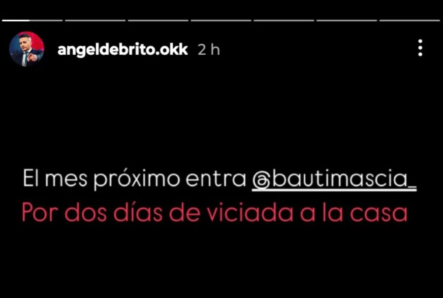 Ángel de Brito reveló que Bautista Mascia ingresará a la casa de Gran Hermano