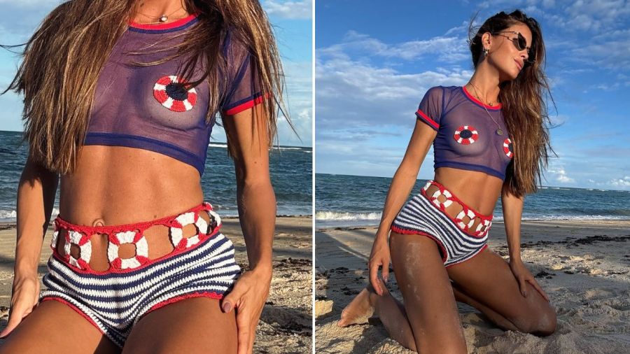 El look playero de Agustina Casanova 