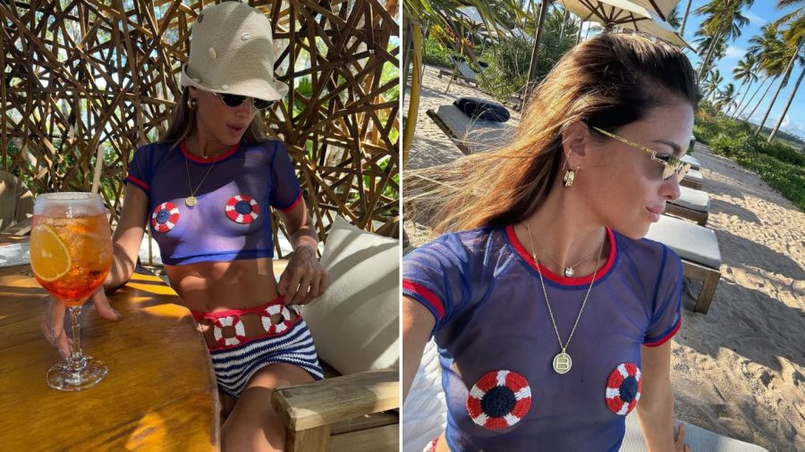 El look playero de Agustina Casanova 