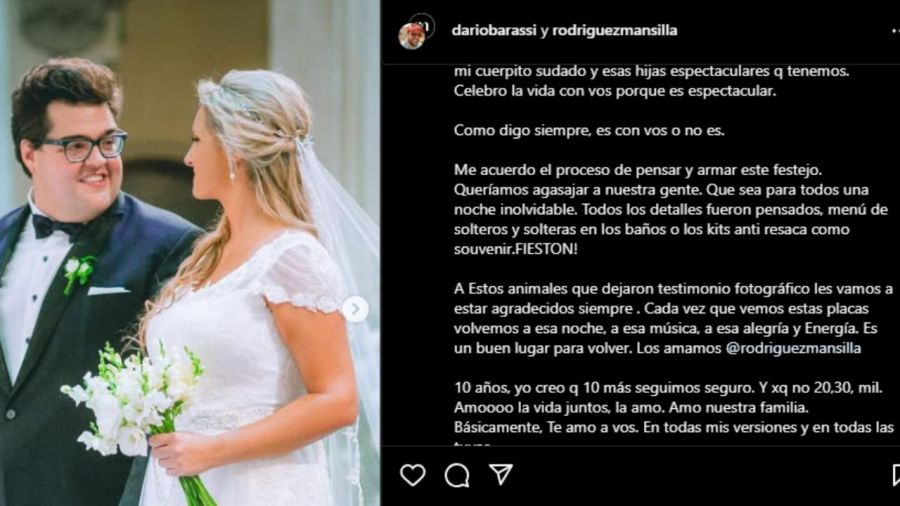 El emotivo posteo de Darío Barassi en Instagram 