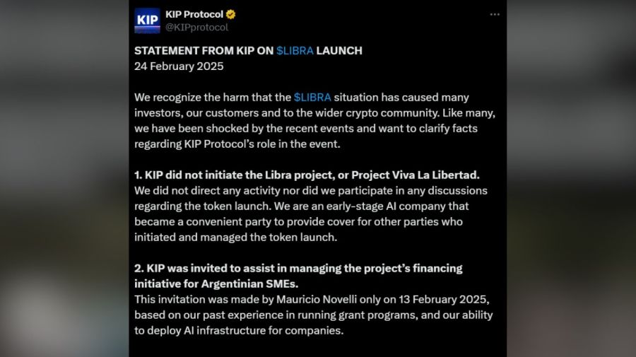 Tweet KIP protocol despegandose de libra