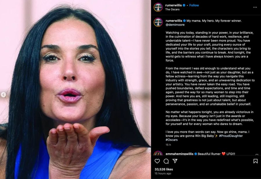 La reacción de Demi Moore al perder el Oscar de