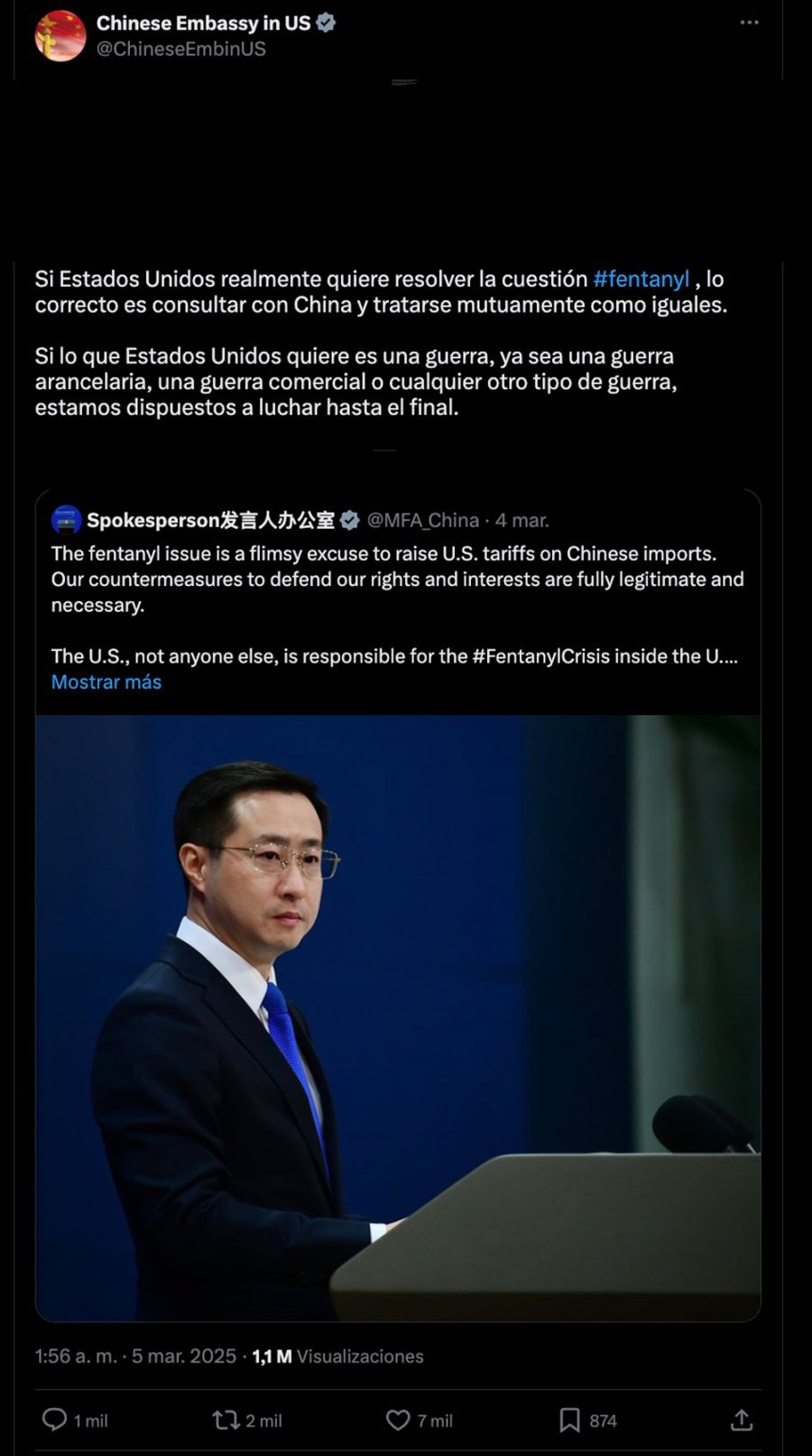 Mensaje de China