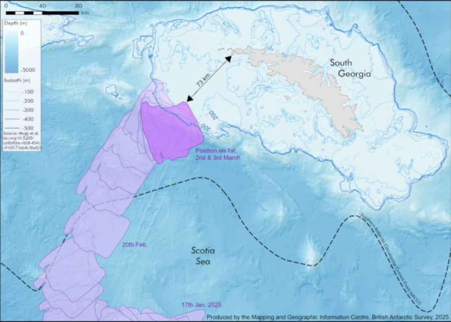 Iceberg A23a recorrido