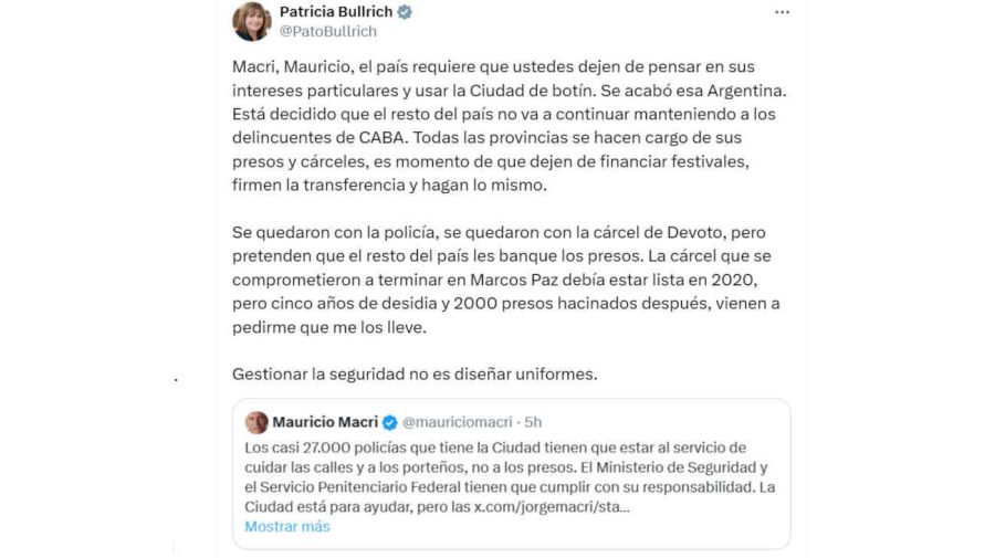 Patricia Bullrich TWEET 20250305