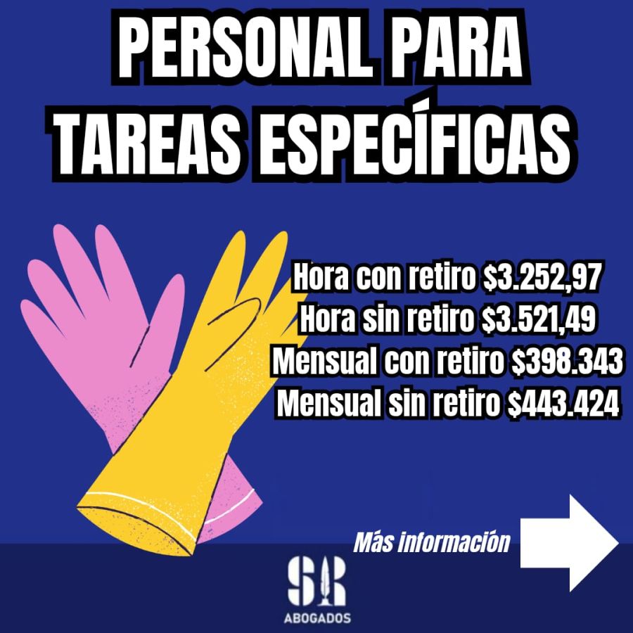 Personal de tareas específicas casas particulares marzo 2025