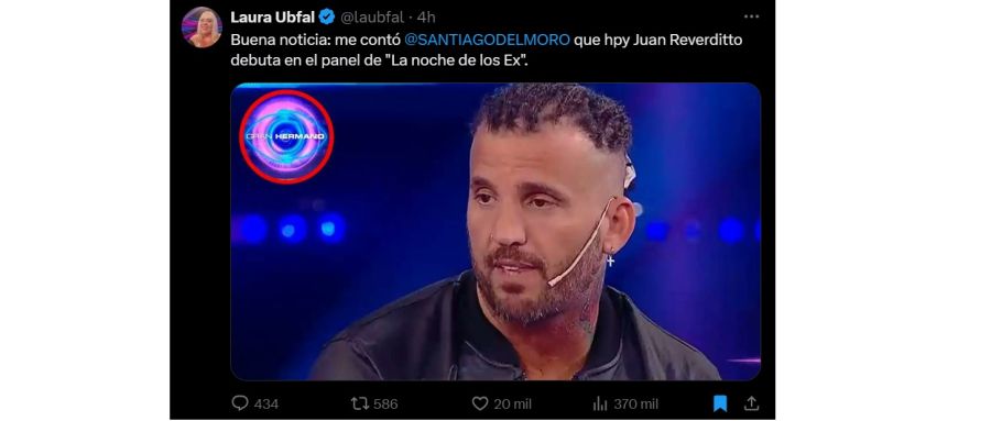 Juan Reverdito estará en un programa