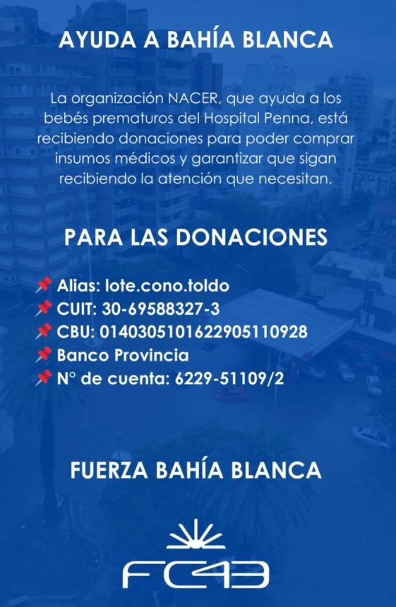 Ayuda para Bahía Blanca