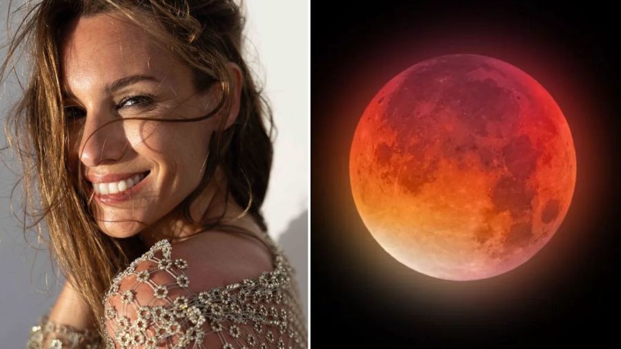 Pampita y la luna roja